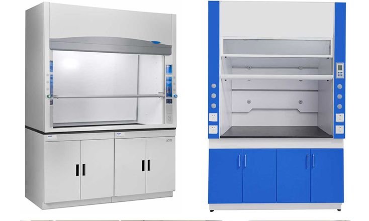 Pair of laboratory fume hoods