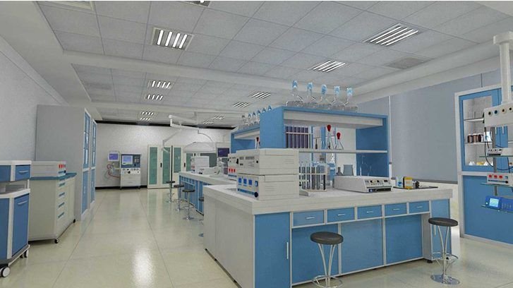 3D render of a planned laboratory layout
